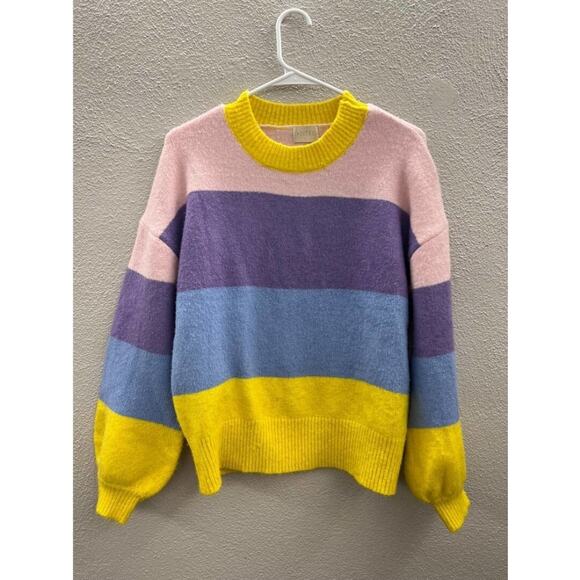 Women's Lauren Taylor Sweater Size Small Color Block Long Sleeve Pullover - Picture 1 of 9
